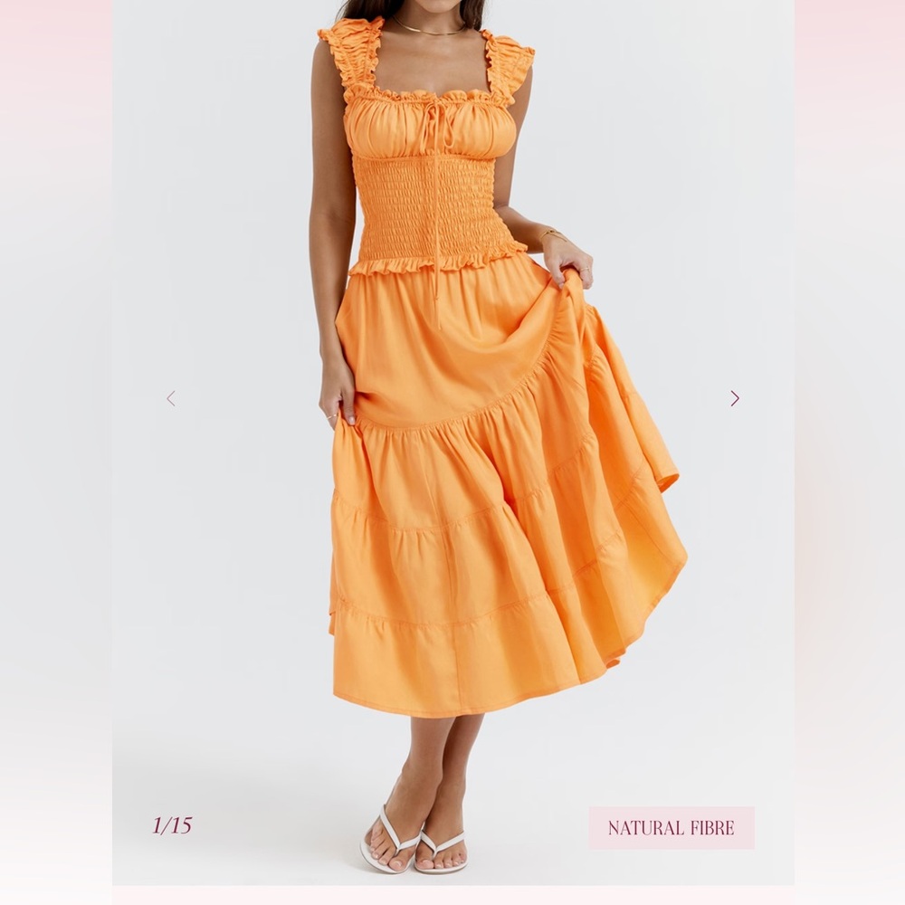 NWT House of CB Phedra Ruffle Smocked
Bodice Sundress XL